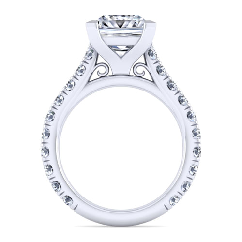 14K White Gold Princess Cut Diamond Engagement Ring