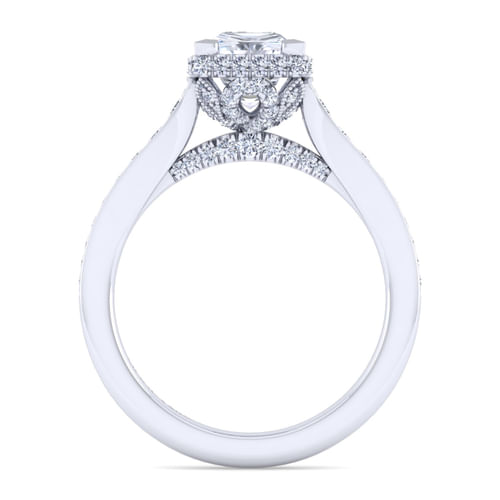 14K White Gold Princess Cut Diamond Engagement Ring