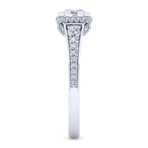 14K White Gold Princess Cut Diamond Engagement Ring