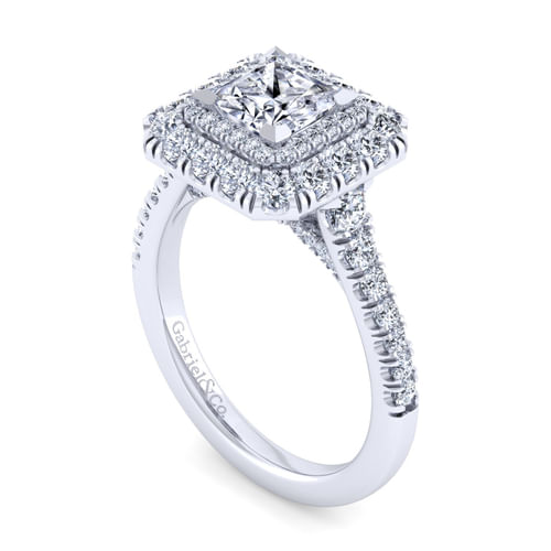 14K White Gold Princess Cut Diamond Engagement Ring
