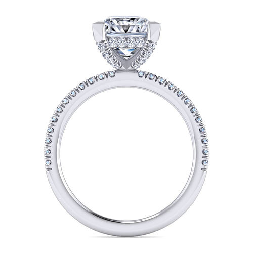 14K White Gold Princess Cut Diamond Engagement Ring