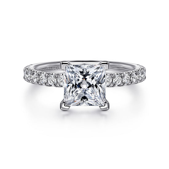 Gabriel - 14K White Gold Princess Cut Diamond Engagement Ring