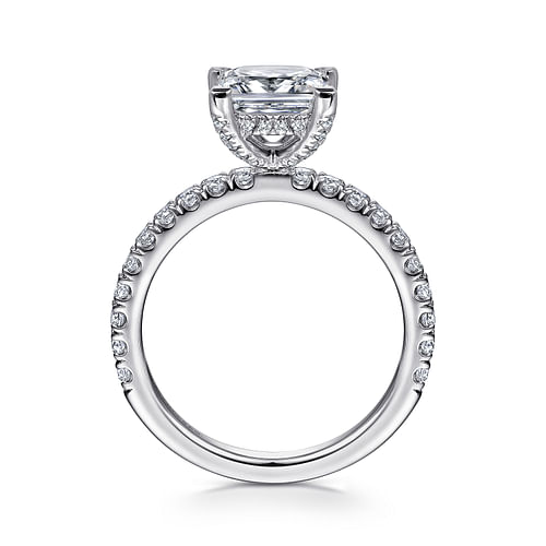 14K White Gold Princess Cut Diamond Engagement Ring