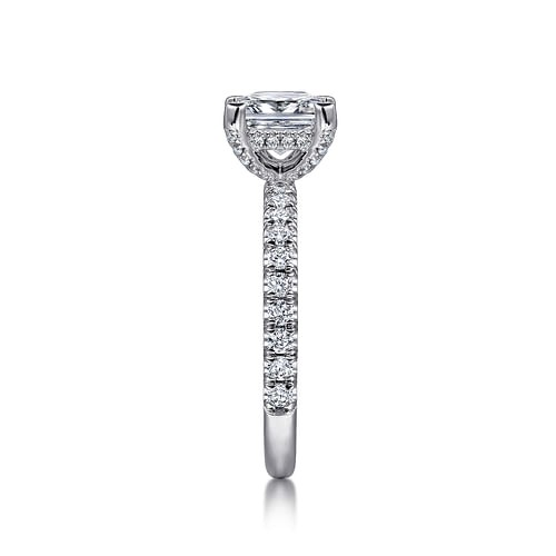 14K White Gold Princess Cut Diamond Engagement Ring