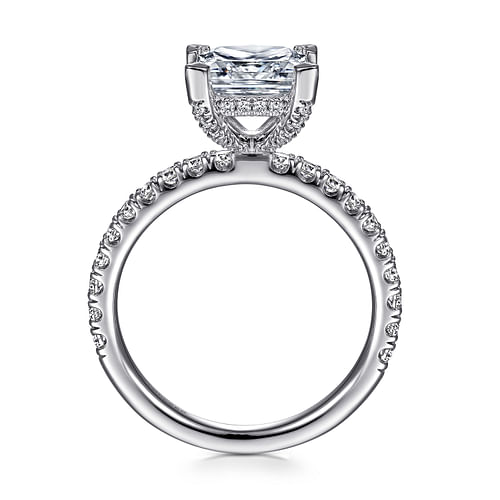 14K White Gold Princess Cut Diamond Engagement Ring