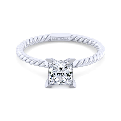 14K White Gold Princess Cut Diamond Engagement Ring