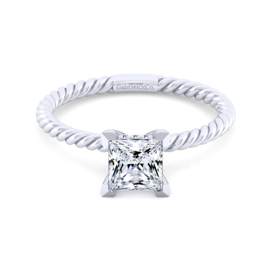 Gabriel - 14K White Gold Princess Cut Diamond Engagement Ring