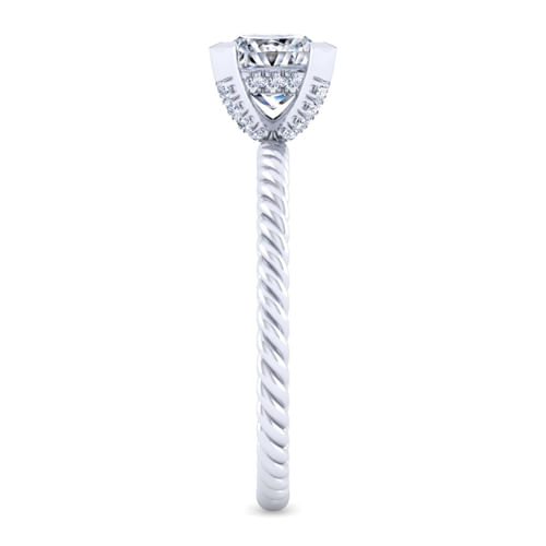 14K White Gold Princess Cut Diamond Engagement Ring