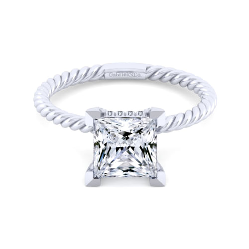 14K White Gold Princess Cut Diamond Engagement Ring