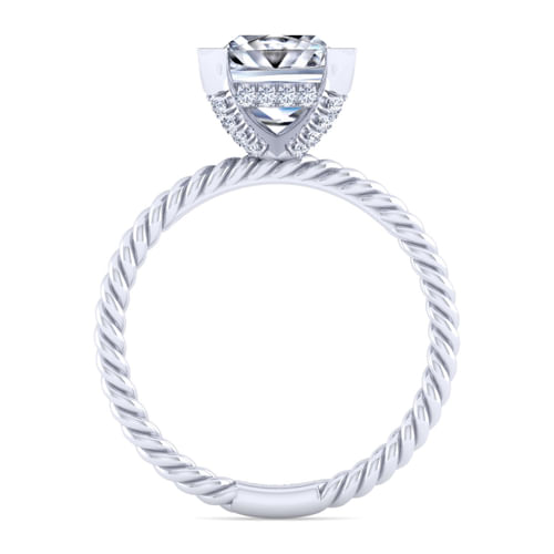 14K White Gold Princess Cut Diamond Engagement Ring