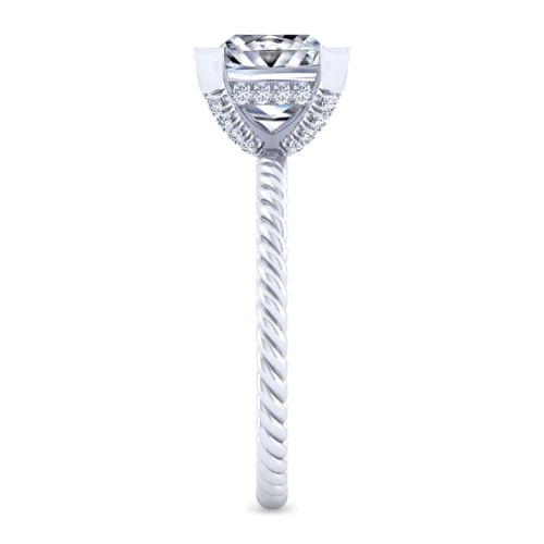 14K White Gold Princess Cut Diamond Engagement Ring