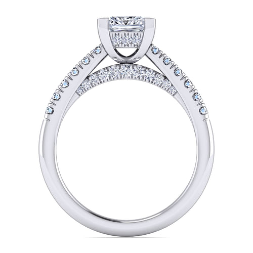 14K White Gold Princess Cut Diamond Engagement Ring