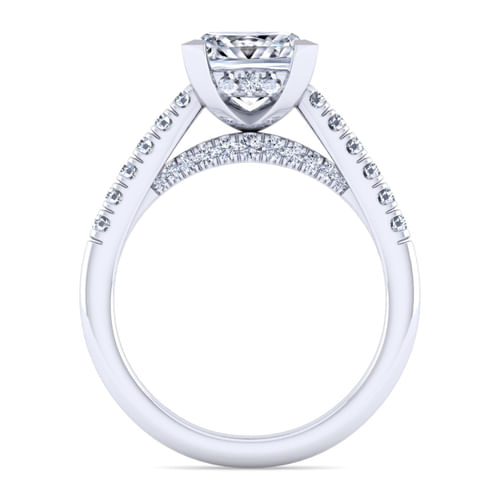 14K White Gold Princess Cut Diamond Engagement Ring