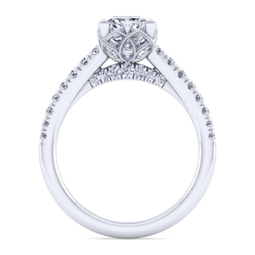 14K White Gold Princess Cut Diamond Engagement Ring