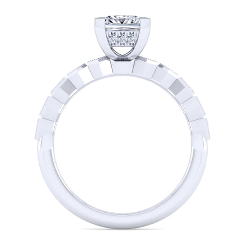 14K White Gold Princess Cut Diamond Engagement Ring