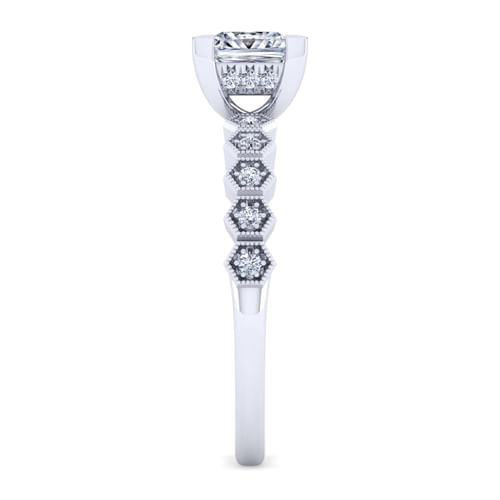 14K White Gold Princess Cut Diamond Engagement Ring