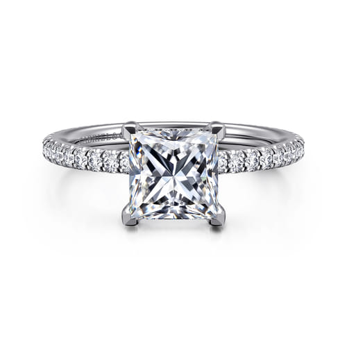 14K White Gold Princess Cut Diamond Engagement Ring