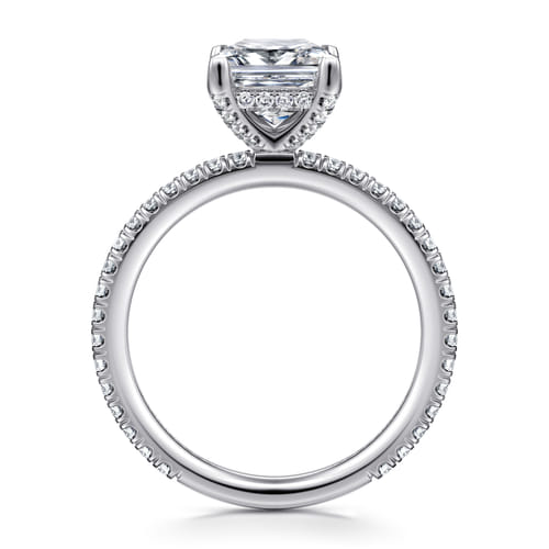 14K White Gold Princess Cut Diamond Engagement Ring
