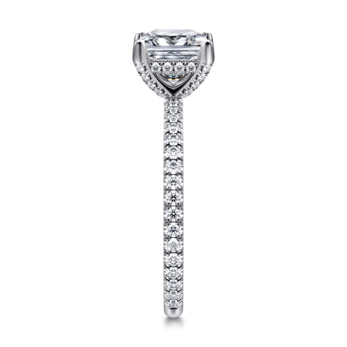 14K White Gold Princess Cut Diamond Engagement Ring