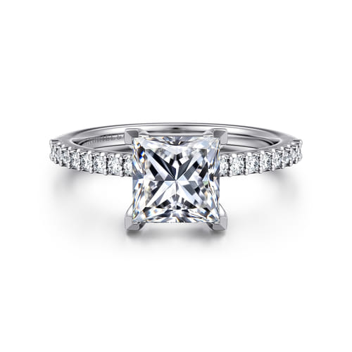 14K White Gold Princess Cut Diamond Engagement Ring