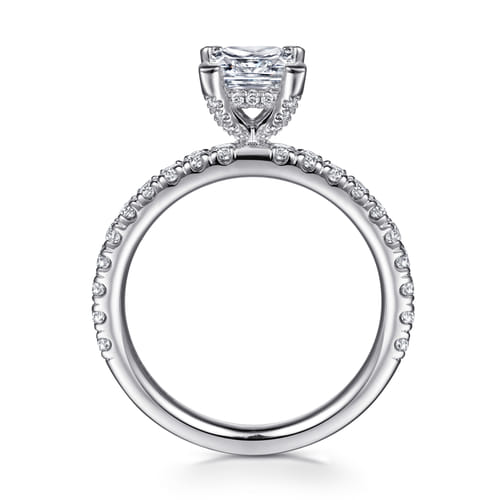 14K White Gold Princess Cut Diamond Engagement Ring