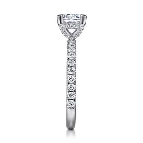 14K White Gold Princess Cut Diamond Engagement Ring