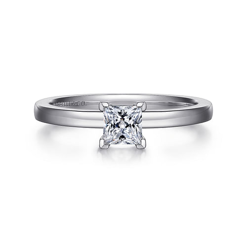 14K White Gold Princess Cut Diamond Engagement Ring