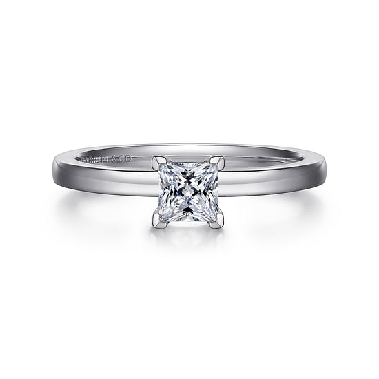 Gabriel - 14K White Gold Princess Cut Diamond Engagement Ring