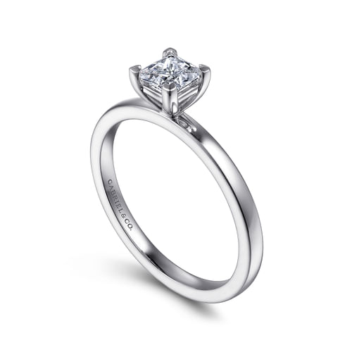 14K White Gold Princess Cut Diamond Engagement Ring