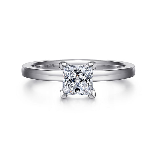 Gabriel - 14K White Gold Princess Cut Diamond Engagement Ring