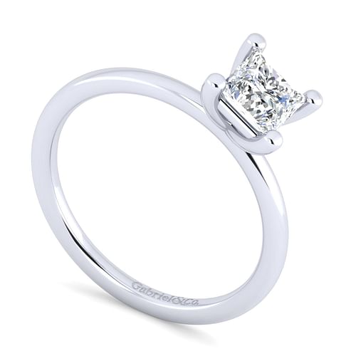 14K White Gold Princess Cut Diamond Engagement Ring