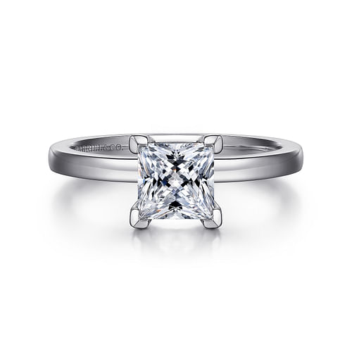 14K White Gold Princess Cut Diamond Engagement Ring