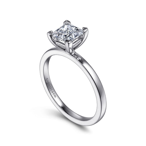 14K White Gold Princess Cut Diamond Engagement Ring