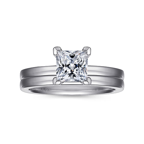 14K White Gold Princess Cut Diamond Engagement Ring