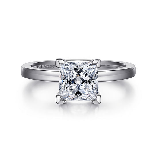 Gabriel - 14K White Gold Princess Cut Diamond Engagement Ring