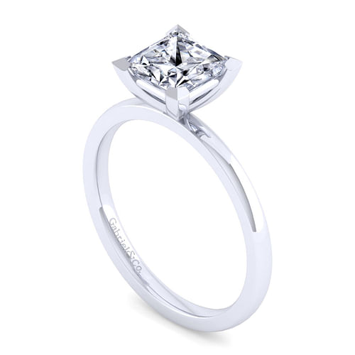 14K White Gold Princess Cut Diamond Engagement Ring