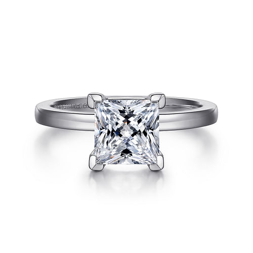 14K White Gold Princess Cut Diamond Engagement Ring