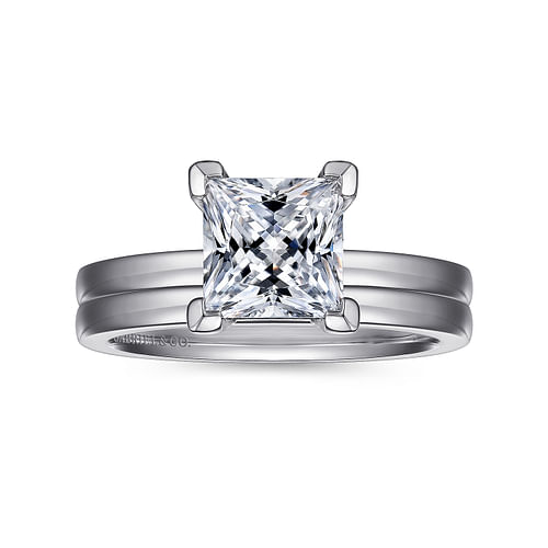 14K White Gold Princess Cut Diamond Engagement Ring