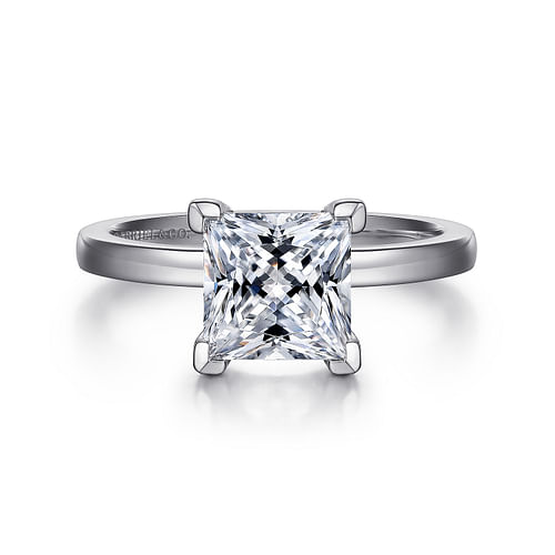 14K White Gold Princess Cut Diamond Engagement Ring