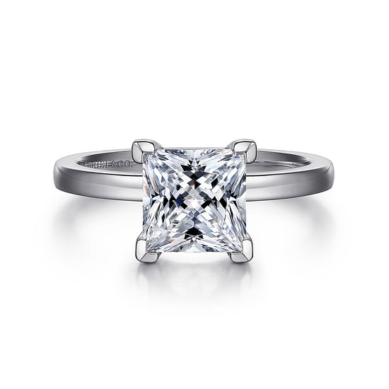 Gabriel - 14K White Gold Princess Cut Diamond Engagement Ring