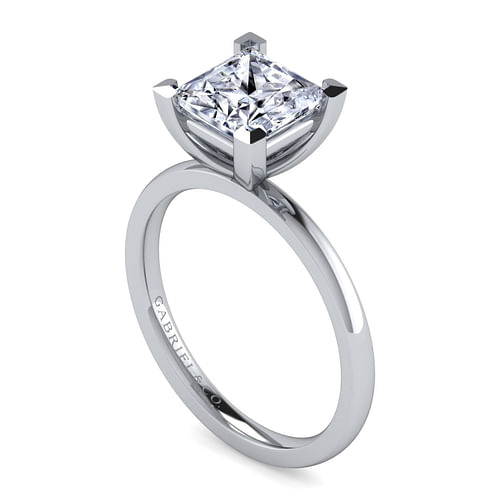 14K White Gold Princess Cut Diamond Engagement Ring