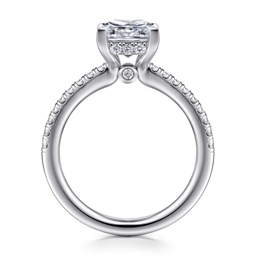 14K White Gold Princess Cut Diamond Engagement Ring
