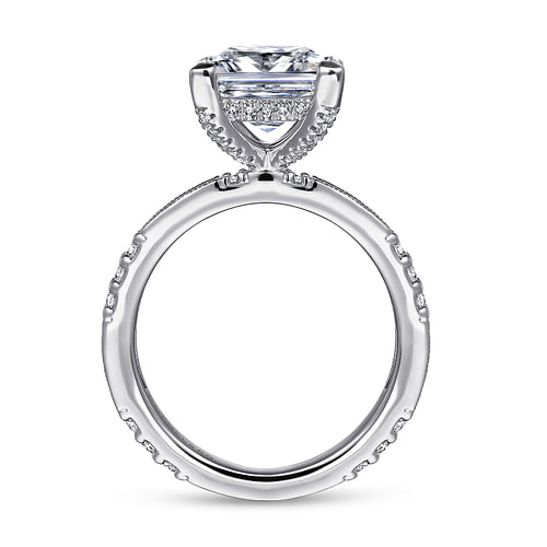 14K White Gold Princess Cut Diamond Engagement Ring