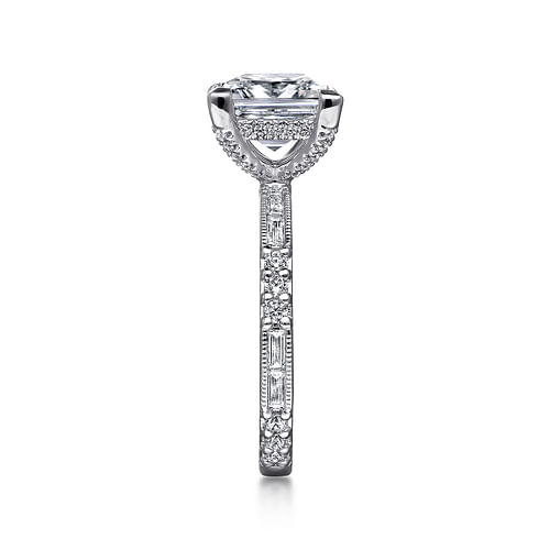14K White Gold Princess Cut Diamond Engagement Ring