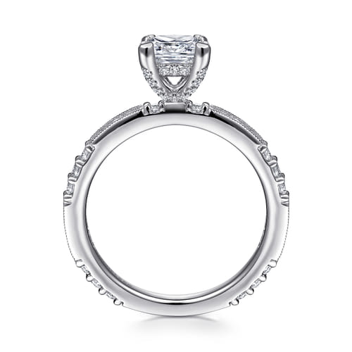 14K White Gold Princess Cut Diamond Engagement Ring