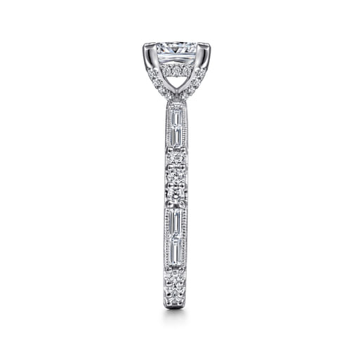 14K White Gold Princess Cut Diamond Engagement Ring