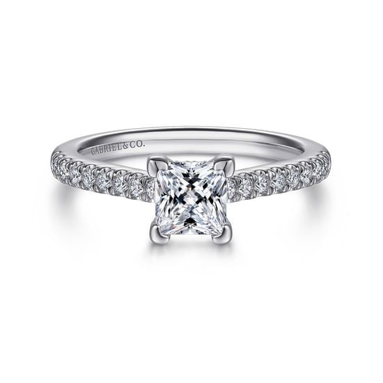 Gabriel - 14K White Gold Princess Cut Diamond Engagement Ring