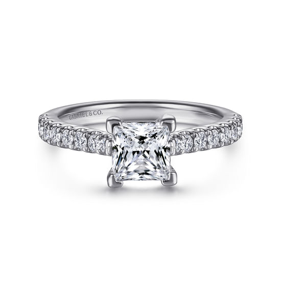 Gabriel - 14K White Gold Princess Cut Diamond Engagement Ring