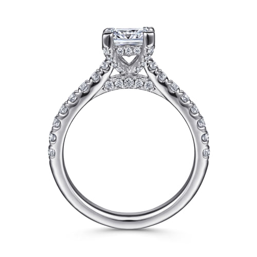 14K White Gold Princess Cut Diamond Engagement Ring
