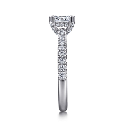 14K White Gold Princess Cut Diamond Engagement Ring